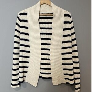 L.L.Bean Nautical Stripe Cardigan Womens XS Shawl Collar Coastal Preppy‎